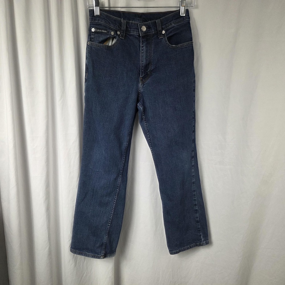 Calvin Klein Jeans Womens 27 Blue Medium Wash High Rise Bootcut Stretch Denim